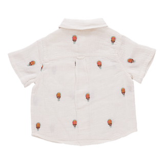 Pink Chicken Short Sleeve Jack Shirt - Hot Air Balloons | Baby Riddle