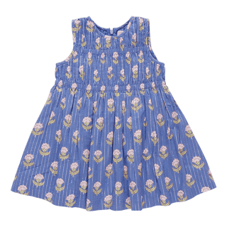 Pink Chicken Sleeveless Waverly Dress - Periwinkle Small Bud | Baby Riddle