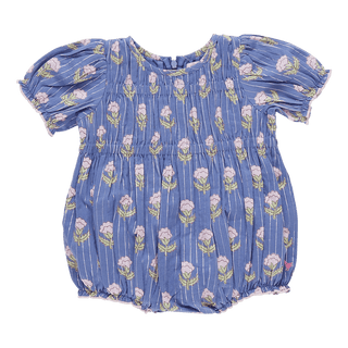Pink Chicken Waverly Bubble Romper - Periwinkle Small Bud | Baby Riddle
