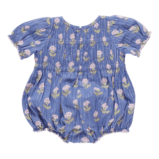 Pink Chicken Waverly Bubble Romper - Periwinkle Small Bud | Baby Riddle