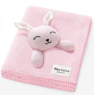 Organic Cotton Baby Blanket with Comfort Lovey Bleu La La Color: Bunny - Pink