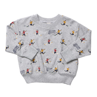 Cotton Long Sleeve Play Sweatshirt - Mini Soccer Players