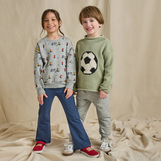 Cotton Long Sleeve Play Sweatshirt - Mini Soccer Players Coop Kids by Pink Chicken