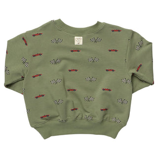 Cotton Long Sleeve Play Sweatshirt - Racecars