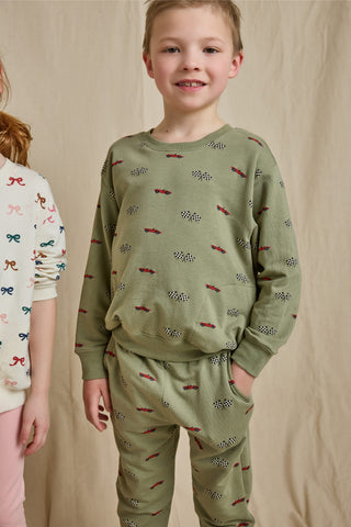 Cotton Long Sleeve Play Sweatshirt - Racecars