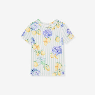 Bamboo Short Sleeve Pajama Set with Shorts - Nicola (Lemon Floral)Posh PeanutSize: 3T-4T