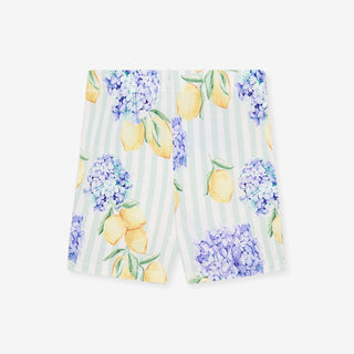 Bamboo Short Sleeve Pajama Set with Shorts - Nicola (Lemon Floral)Posh PeanutSize: 3T-4T