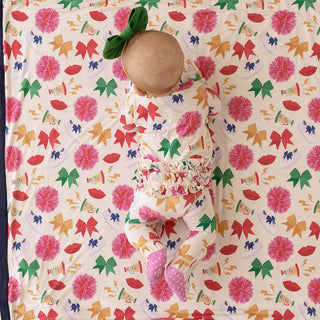 Bamboo Ruffle Footie with 2-Way Zipper - Sabrina (Cheer)Posh PeanutSize: 0-3 Months