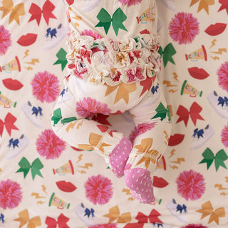 Bamboo Ruffle Footie with 2-Way Zipper - Sabrina (Cheer)Posh PeanutSize: 0-3 Months