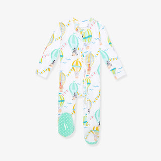 Bamboo Footie with 2-Way Zipper - Balloon Wonder Posh Peanut Size: Preemie