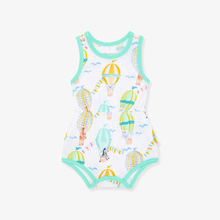 Posh Peanut Bamboo Varsity Bubble Romper - Balloon Wonder | Baby Riddle