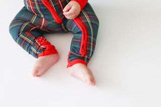 Bamboo Convertible Footie Romper - Tartan Plaid Baby & Toddler Sleepwear