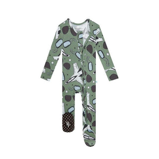 Bamboo Footie with Zipper - Airman (Jets) Baby & Toddler Sleepwear