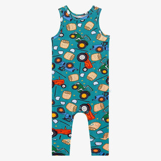 Boy's Bamboo Basic Racerback Romper - Roberts (Trucks) Baby One-Pieces