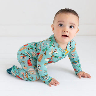 Boy's Bamboo Footie with Zipper - Around the World Baby & Toddler Sleepwear