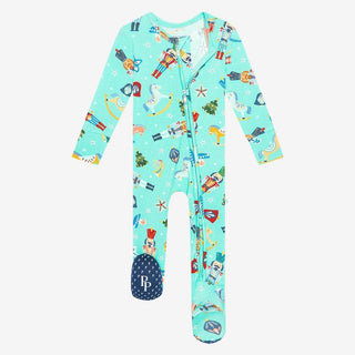 Posh Peanut Bamboo Boy's Footie with Zipper Fritz Baby Riddle
