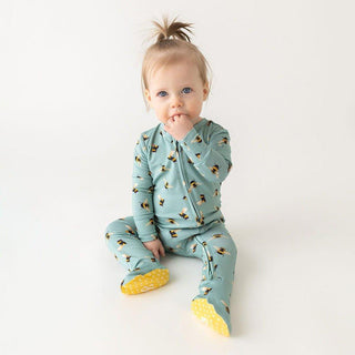 Boy's Bamboo Footie with Zipper - Spring Bee Baby & Toddler Sleepwear
