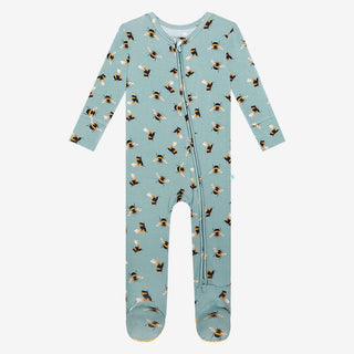 Boy's Bamboo Footie with Zipper - Spring Bee Baby & Toddler Sleepwear