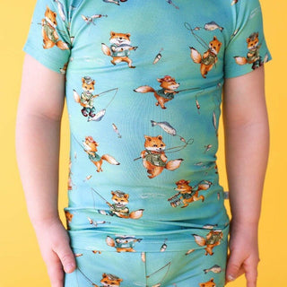 Boy's Bamboo Short Sleeve Pajama Set with Shorts - Arlo (Foxes) Baby & Toddler Sleepwear