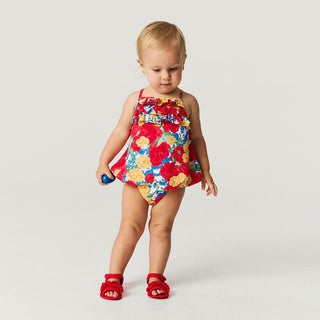 Bamboo Challis Bubble Romper - Valentina (Floral)Posh PeanutSize: 6-12 Months