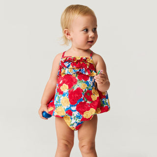 Bamboo Challis Bubble Romper - Valentina (Floral)Posh PeanutSize: 6-12 Months