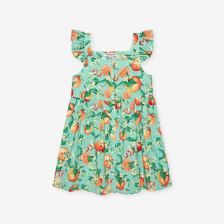 Bamboo Challis Button-Down Dress - Arancia (Citrus)Posh PeanutSize: 3T-4T