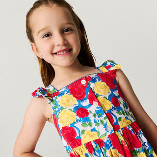 Bamboo Challis Button-Down Dress - Valentina (Floral) Posh Peanut Size: 2T