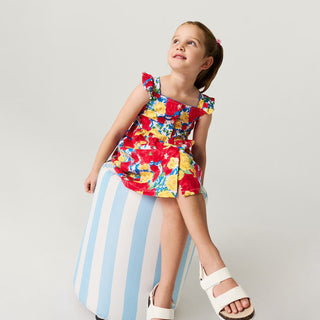 Bamboo Challis Button-Down Dress - Valentina (Floral) Posh Peanut Size: 2T