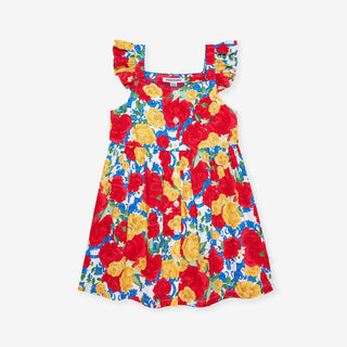 Bamboo Challis Button-Down Dress - Valentina (Floral) Posh Peanut Size: 2T
