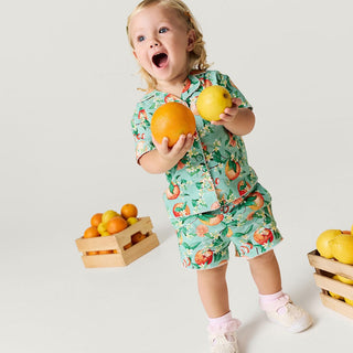 Bamboo Challis Short Set - Arancia (Citrus) Baby & Toddler Sleepwear Posh Peanut Size: 3-6 Months