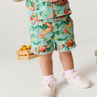Bamboo Challis Short Set - Arancia (Citrus) Baby & Toddler Sleepwear Posh Peanut Size: 3-6 Months