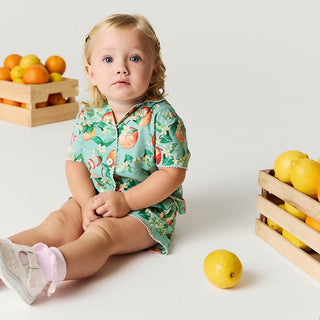 Bamboo Challis Short Set - Arancia (Citrus) Baby & Toddler Sleepwear Posh Peanut Size: 3-6 Months