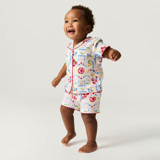 Bamboo Challis Short Set - Mangia (Pasta) Baby & Toddler Sleepwear Posh Peanut Size: 3-6 Months