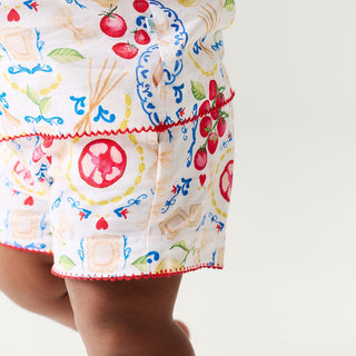 Bamboo Challis Short Set - Mangia (Pasta) Baby & Toddler Sleepwear Posh Peanut Size: 3-6 Months