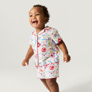Bamboo Challis Short Set - Mangia (Pasta) Baby & Toddler Sleepwear Posh Peanut Size: 3-6 Months