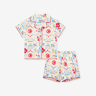 Bamboo Challis Short Set - Mangia (Pasta) Baby & Toddler Sleepwear Posh Peanut Size: 3-6 Months