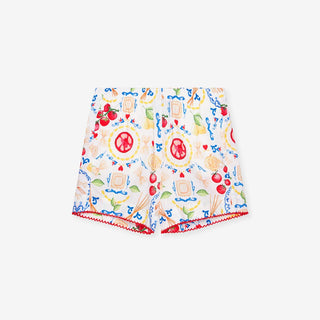 Bamboo Challis Short Set - Mangia (Pasta) Baby & Toddler Sleepwear Posh Peanut Size: 3-6 Months