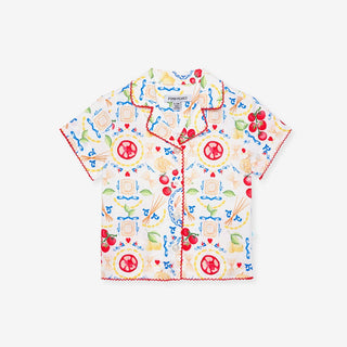 Bamboo Challis Short Set - Mangia (Pasta) Baby & Toddler Sleepwear Posh Peanut Size: 3-6 Months