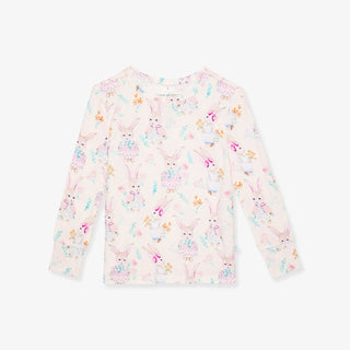 Bamboo Long Sleeve Pajama Set - Clementine (Bunnies) Baby & Toddler Sleepwear Posh Peanut Size: 6-12 Months