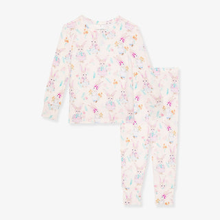 Bamboo Long Sleeve Pajama Set - Clementine (Bunnies) Baby & Toddler Sleepwear Posh Peanut Size: 6-12 Months