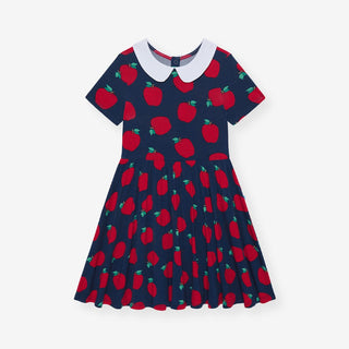 Bamboo Collared Twirl Dress - Lilian (Apple)Posh PeanutSize: 2T