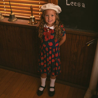 Bamboo Collared Twirl Dress - Lilian (Apple)Posh PeanutSize: 2T
