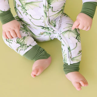 Bamboo Convertible Footie Romper - Devlin (Dragons) Posh Peanut Size: 9-12 Months