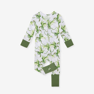 Bamboo Convertible Footie Romper - Devlin (Dragons) Posh Peanut Size: 9-12 Months