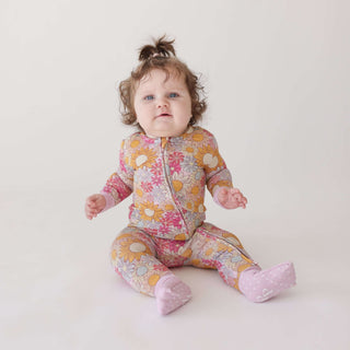 Posh Peanut Bamboo Convertible Footie Romper - Rosalinda (Floral) | Baby Riddle