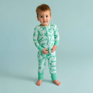 Bamboo Convertible Footie Romper - Smiles (Crocodiles)