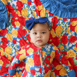 Bamboo Convertible Footie Romper - Valentina (Floral) Posh Peanut Size: 3-6 Months