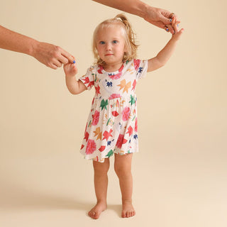 Bamboo Criss-Cross Twirl Bodysuit Dress - Sabrina (Cheer)Posh PeanutSize: 0-3 Months