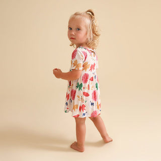 Bamboo Criss-Cross Twirl Bodysuit Dress - Sabrina (Cheer)Posh PeanutSize: 0-3 Months