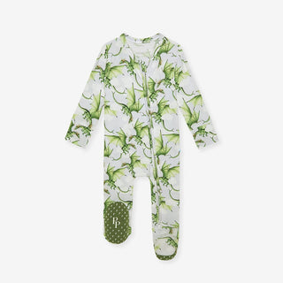 Bamboo Footie with 2-Way Zipper - Devlin (Dragons) Posh Peanut Size: Newborn